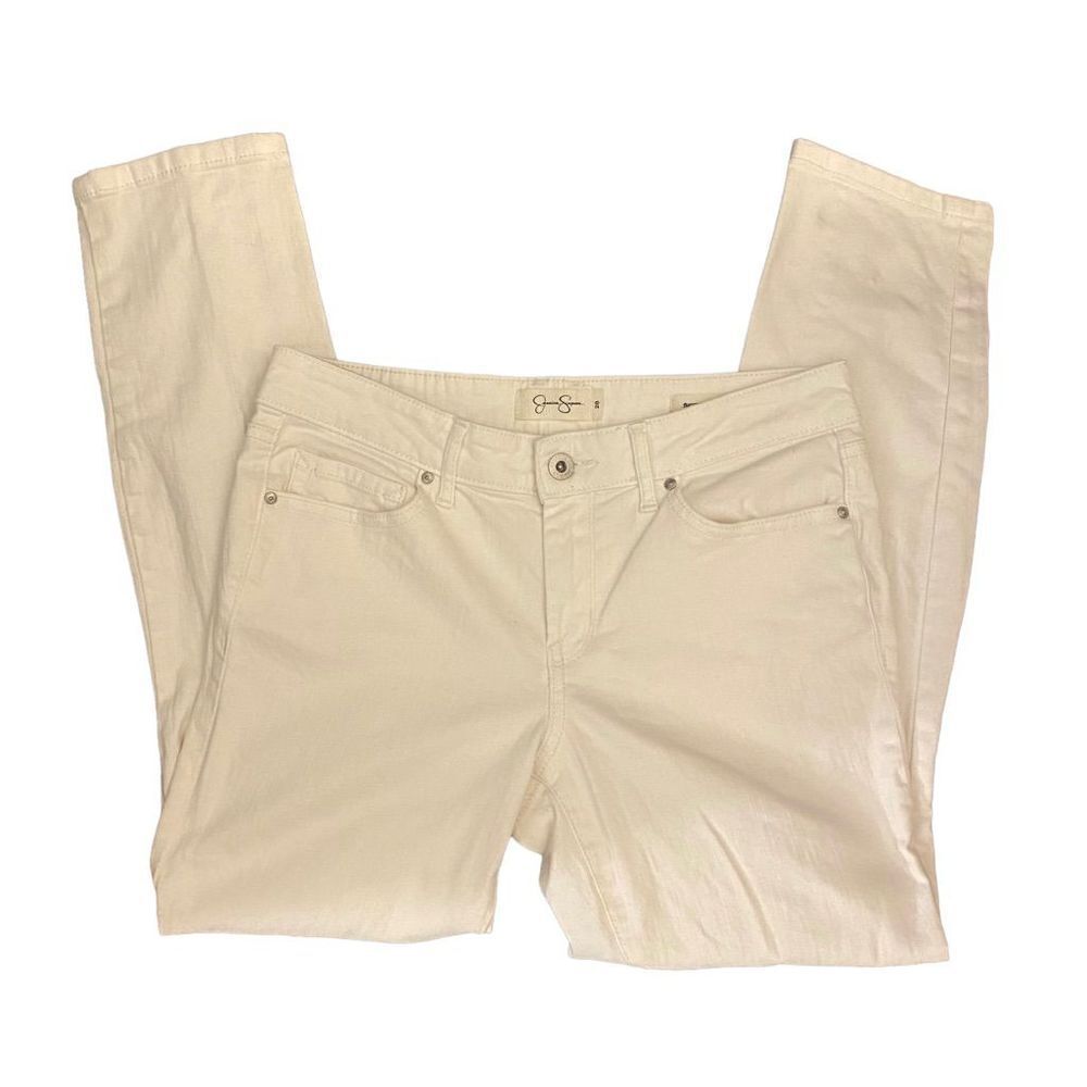 Jessica Simpson white distressed jeans forever rolled ankle size 28